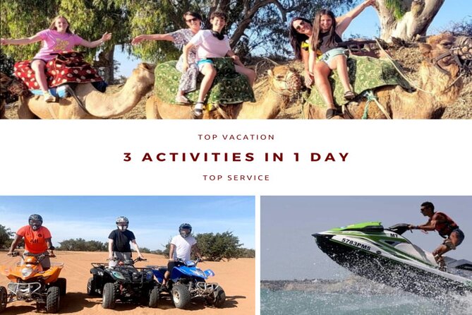 3 Activities in 1 day :Camel riding+ Jet ski+Quad biking - Morning camels beside the Oued Souss