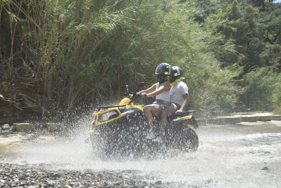 3 hours quad Mijas Tour (Price for quad 1-2 pax) - Back onto winding roads, vegetation, and river crossings