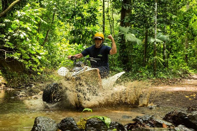 5 Hour Off-Road ATV+ Zipline+ Waterfall Rappelling+ Tractor Jungle Tour - The tractor ride sets up the mountain activities