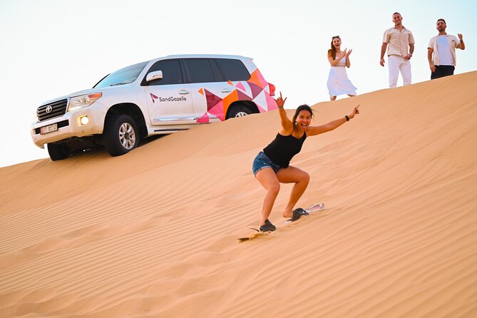 Abu Dhabi Evening Desert Safari - Private car Dune bashing & BBQ - Arriving at the remote desert camp