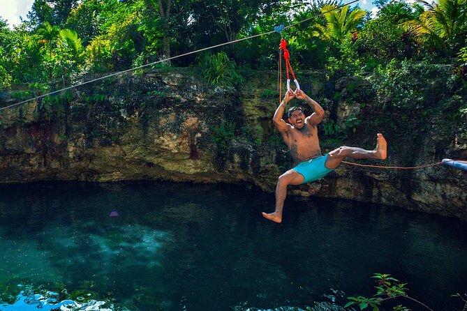 Adrenaline Adventure, Zip Line, ATV and Cenote Maya - Cooling off in the open-air Cenote Maya