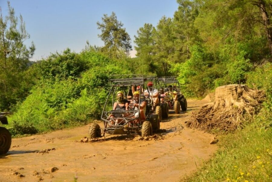 Alanya Buggy Safari Off-Road Thrills! - Dust, mud, clothing, and eye protection