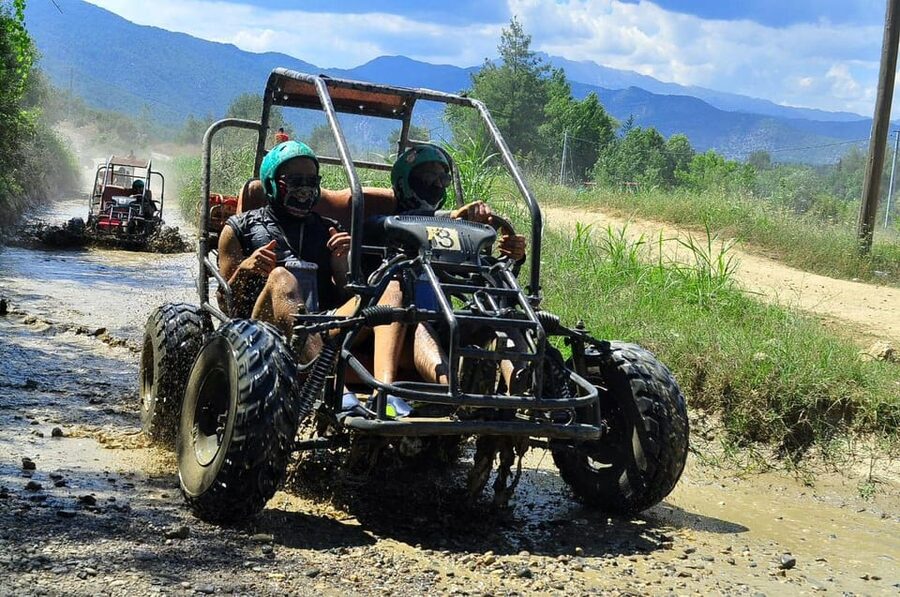 Antalya: Private Rafting, Zipline, Quad or Buggy w/ Lunch - Quad bike or buggy ride on a muddy trail