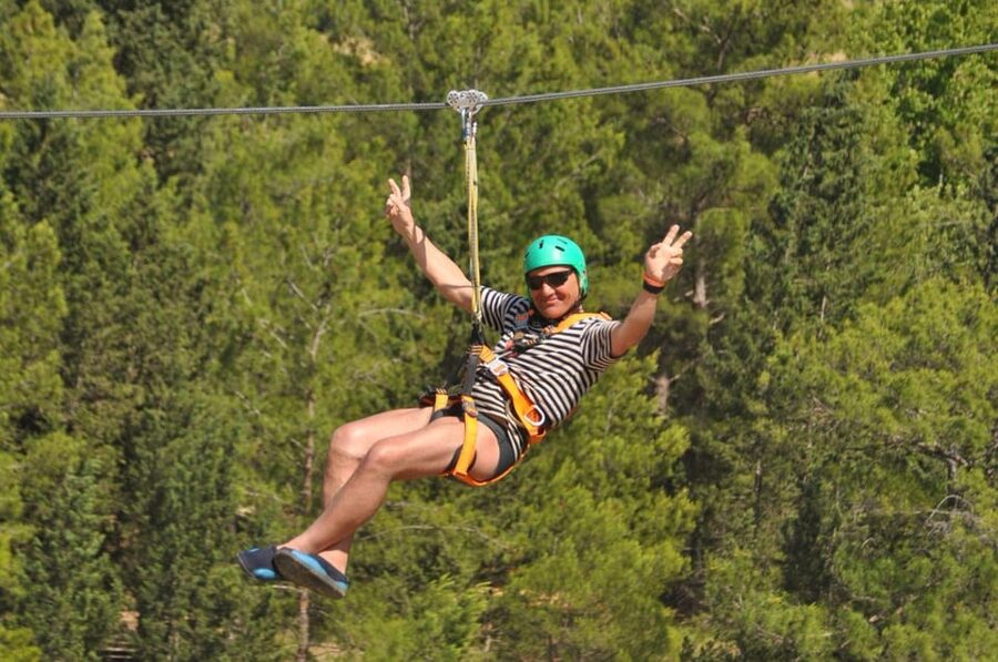 Antalya: Rafting Jeep Buggy&Quad Safari zipline canyon visit - Ziplining above the canyon