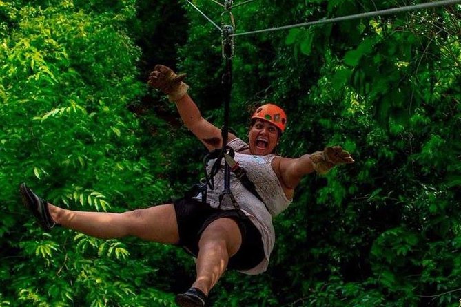ATV Adventure Combo with Snorkeling, Ziplines, Cenote, and Lunch - Low ziplines with a friendly safety net
