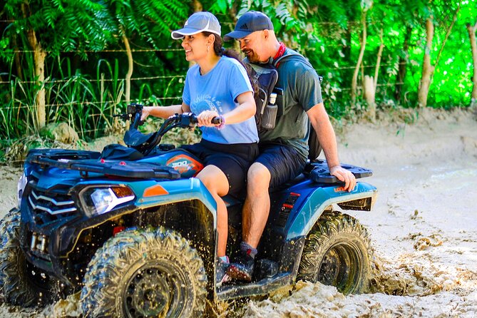 ATV Adventure to Water Cave and Macao Beach - Entering the clear-water cave