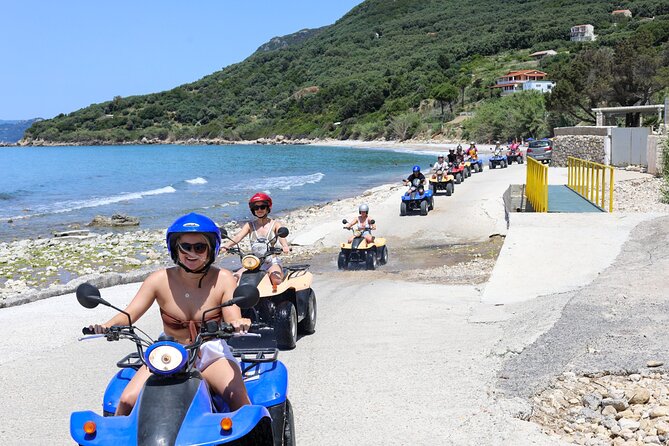 ATV Quad Guided Sightseeing/ Exploring Tour@The Pink Palace Corfu - Paramonas Beach for a short swim
