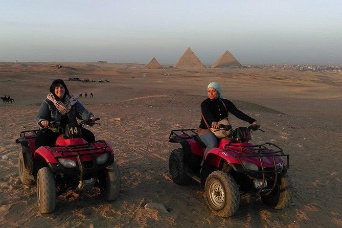 ATV Ride at the Desert of Giza Pyramids - Racing across the sand with the pyramids behind you