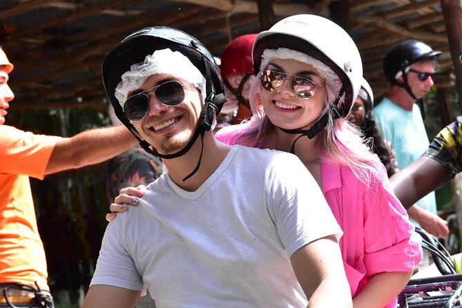 ATV's (shared), Ziplines & Cenote! Half-Day with Transportation from Cancun - ATV riding on rough jungle roads