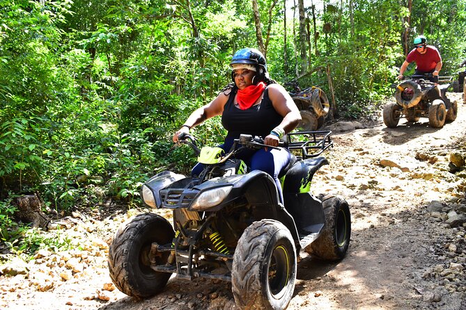 ATV's (shared), Ziplines & Cenote! Half-Day with Transportation from Cancun - Flying above the jungle on zip lines