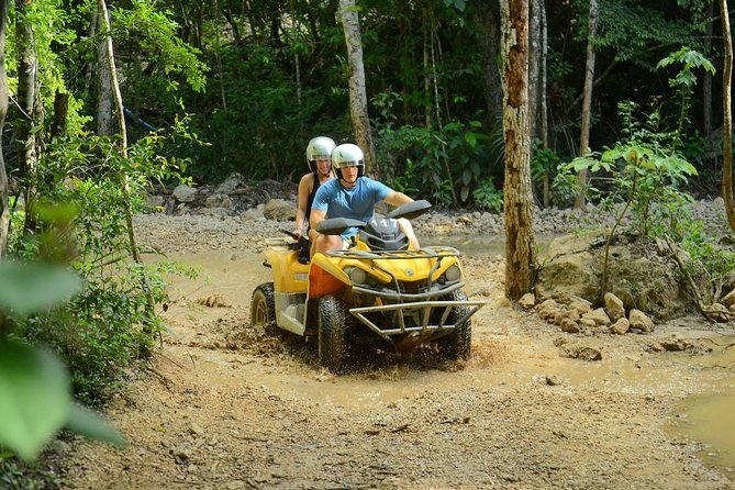 ATV Single & Zip Line from Cancun - Jumping into a Mayan cenote