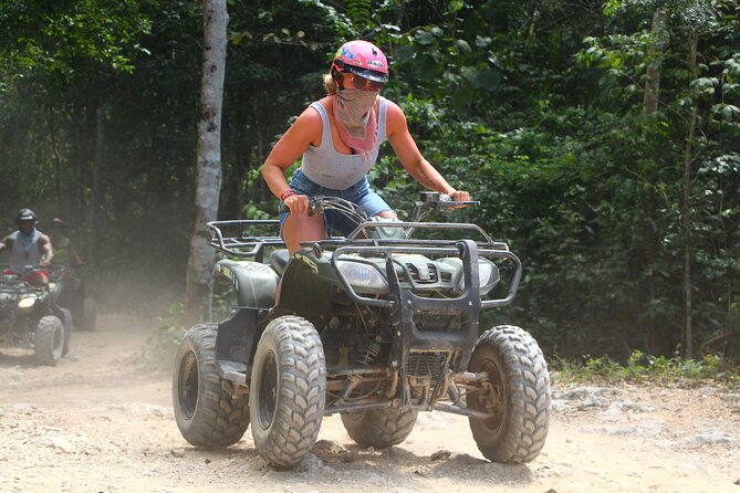 ATV Ziplines, Cenote, Lunch, Horseback Riding and Tequila Tasting - ATV riding on rough jungle trails