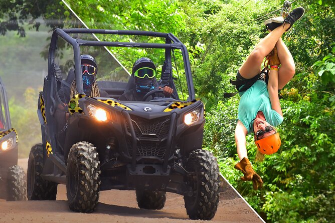 ATV, Ziplines & Cenote with Transportation - Five ziplines and three interactive bridges