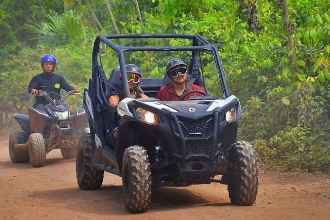 ATV, Ziplines & Cenote with Transportation - ATV riding through the jungle