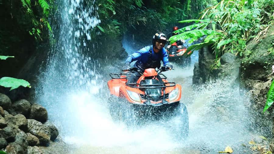 Bali: ATV Quad Bike, Monkey Forest, Jungle Swing with Lunch - Riding an ATV Through Jungle, Tunnels, and Mud