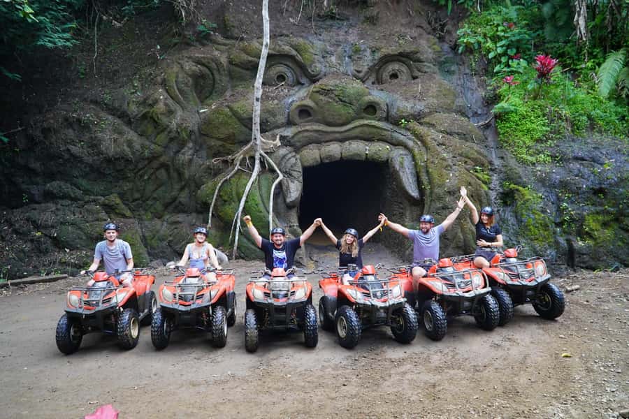 Bali: Gorilla Cave Quad Bike Tour & Cretya Infinity Pool - A muddy ATV route with more than a photo stop