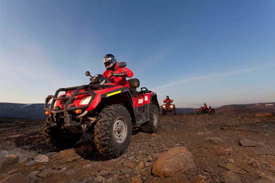 Bali: Mount Batur Quad Bike Tour and Natural Hot Springs - Black sand, lava stone, and rough tracks