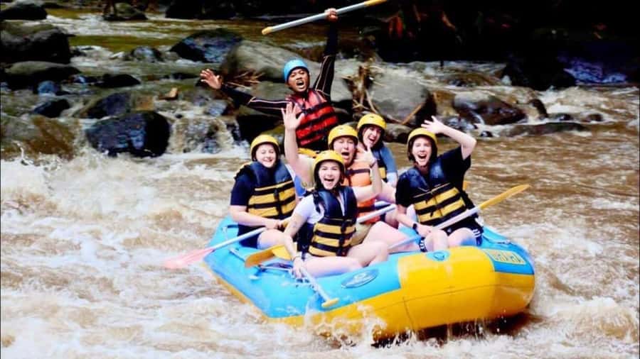 Bali: Waterfall Gorilla Cave ATV & Ubud Rafting Trip & Lunch - A river ride before the mud