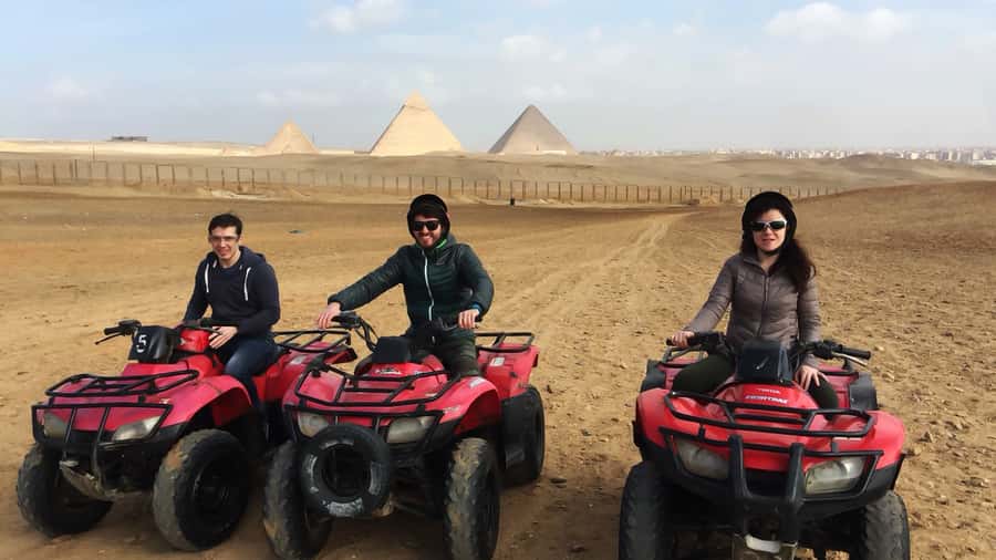 Cairo: Private Quad Bike Desert Tour with Pyramids & Sunset - Learning the quad bike before the ride