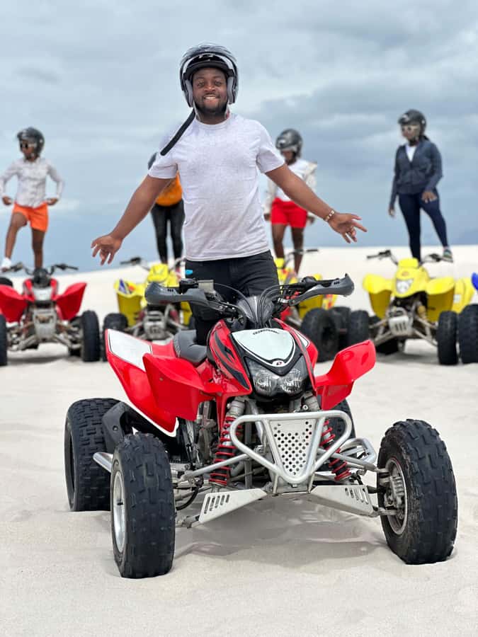 Cape Town Sand Dunes ATV Quad bike tour & PHOTOS - Riding the white Atlantis Dunes