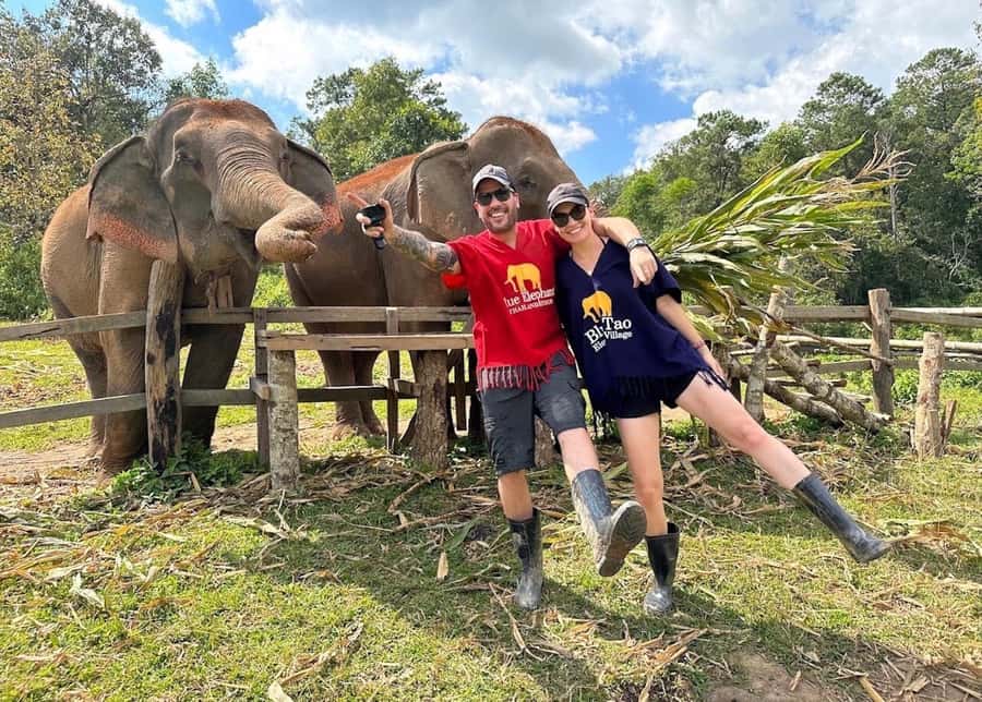 Chiang Mai : Ethical Elephant Sanctuary and ATV Adventure - Meeting the elephants at Living Green Sanctuary