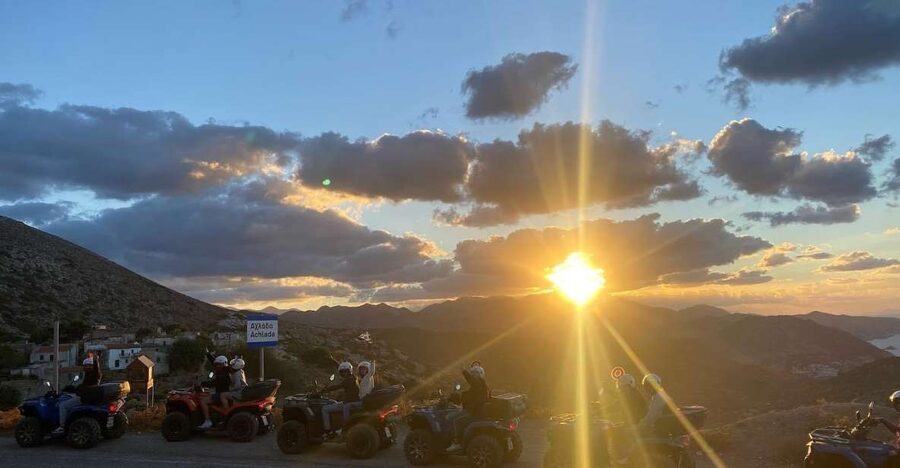 Crete: Sunset or Morning Quad with Local Products Tasting - Getting comfortable before the first trail