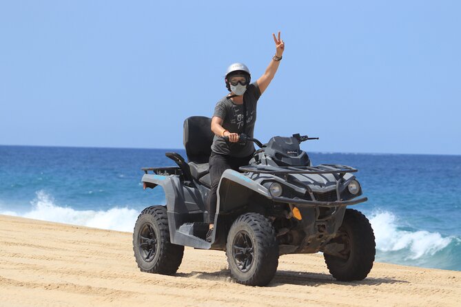 Desert 4x4 ATV Tour with Camel Ride Experience - Arriving at wide-open Migriño Beach
