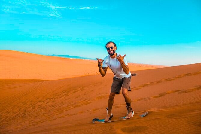 Desert Safari Dubai 30 Mins Quad Bike, Sand Board, Camel Ride BBQ - What dune bashing feels like in the Land Cruiser