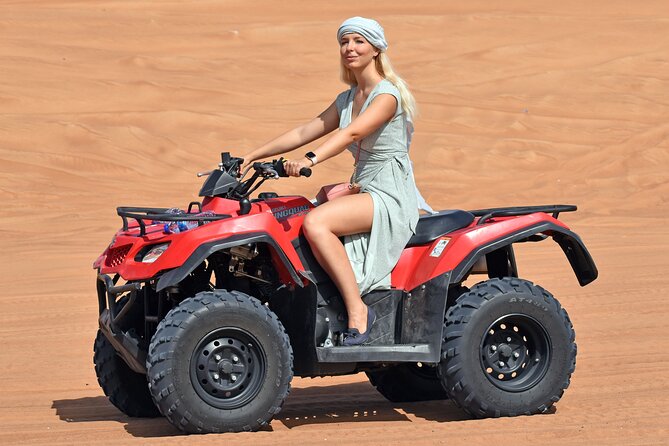 Desert Safari With BBQ Dinner, Quad Bike & Camel Ride from Dubai - Sunset photos and falcon encounters