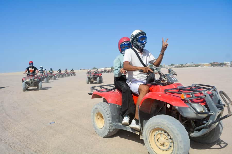 Desert Sunset Quad Bike ATV for 50Km, Oriental Show, Dinner, - Getting picked up from your Hurghada hotel