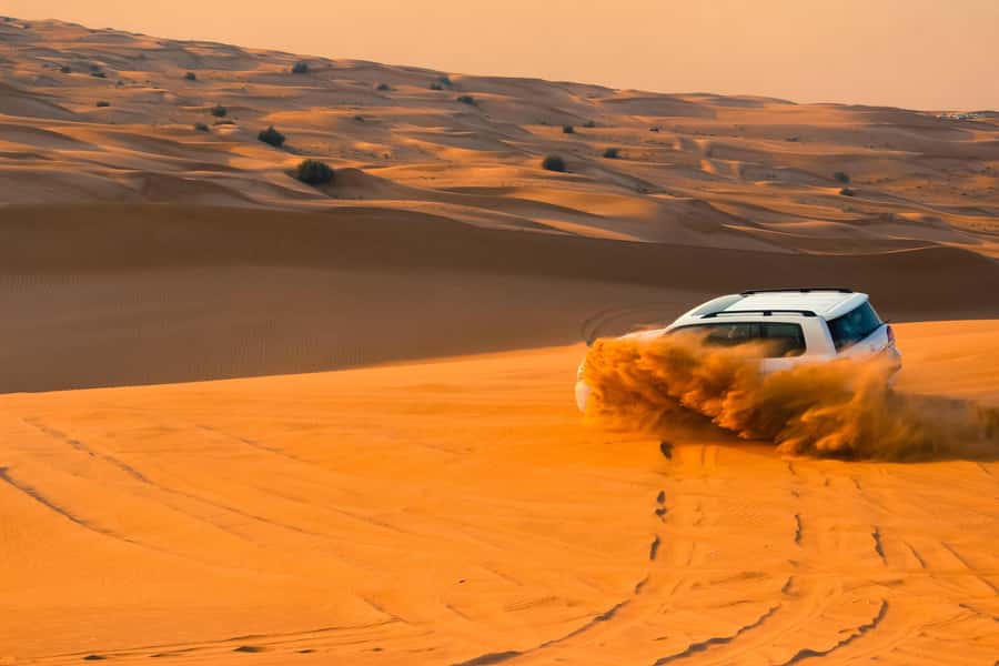 Doha: Desert Safari with Quad Bike, Sandboard & Camel Ride - The Inland Sea and the Saudi Arabian border