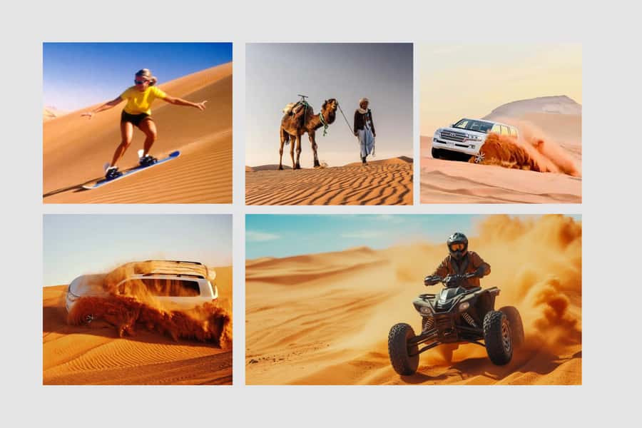 Doha: DesertSafari with Quad Bike, Camel Ride & Sandboarding - Dune bashing with an experienced 4x4 driver