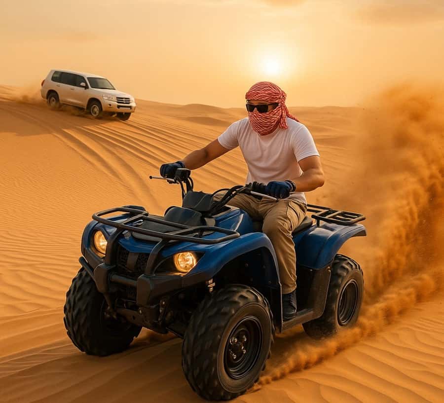 Doha: Half Day Desert Safari, Dune Bashing, Camel Ride - The 4WD ride and first desert stop