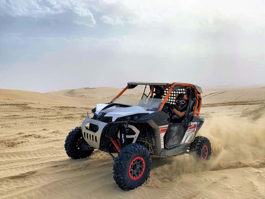 Doha Qatar Buggy ride, camel ride, dune bashing, sandboard. - Taking control of a 1000cc buggy