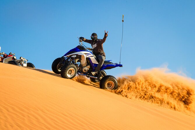 Doha: Quadbike, Dune Bashing, Camel Ride, Inland Sea Visit - Quadbiking on the desert track