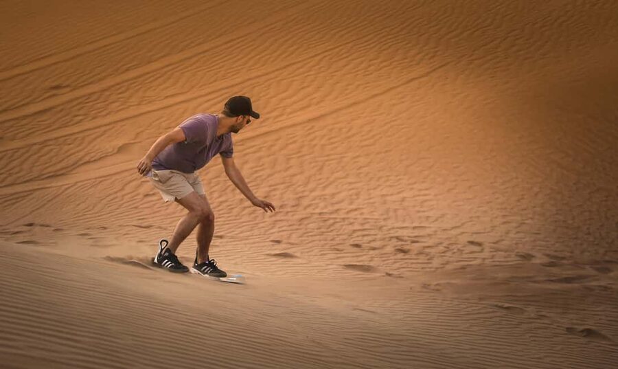 Doha: Sunset Desert Safari, ATV, Camel Ride and Sandboarding - Forty minutes of dune bashing
