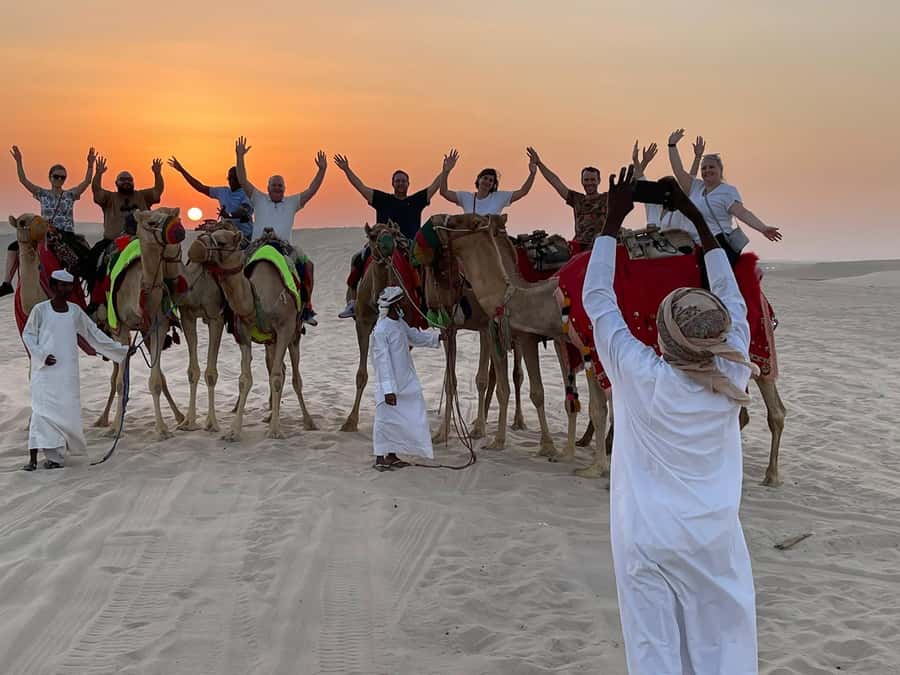 Doha: Sunset Safari, Dune Bashing, Sandboarding & Camel Ride - Two hours of sand, speed, and open views
