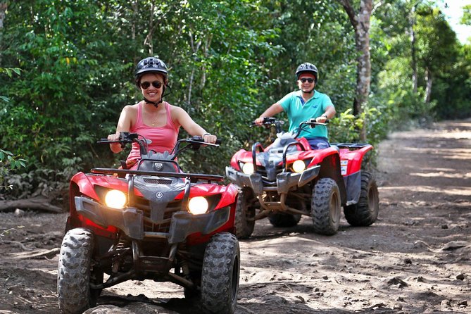 Drive an Atv shared, swim in a Cenote and ziplines in the Cancun - Hotel pickup can shape your whole day