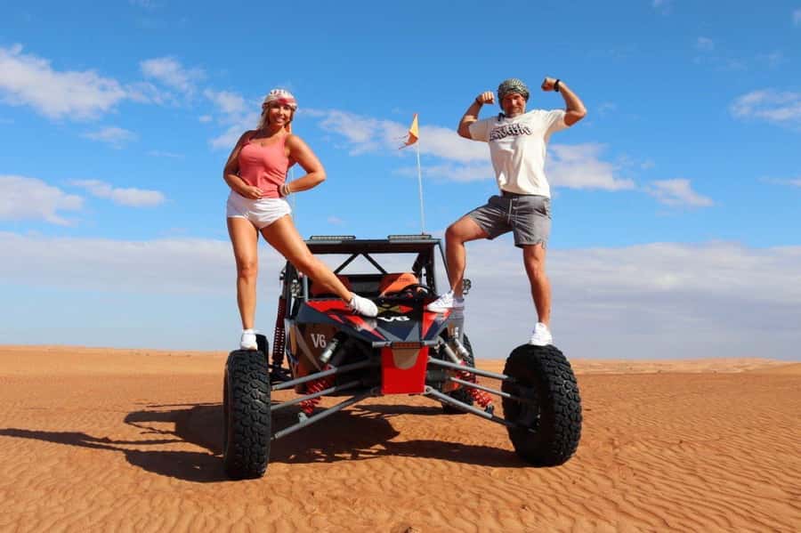 Dubai: 3000cc V6 Dune Buggy & Sandboarding -Private Tour - Safety equipment and the pace of the ride