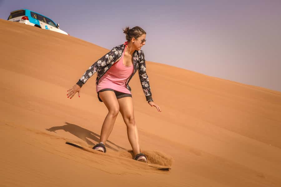 Dubai: Adventure Quad Bike Safari, Camel Ride & Refreshment - Sandboarding on the dunes