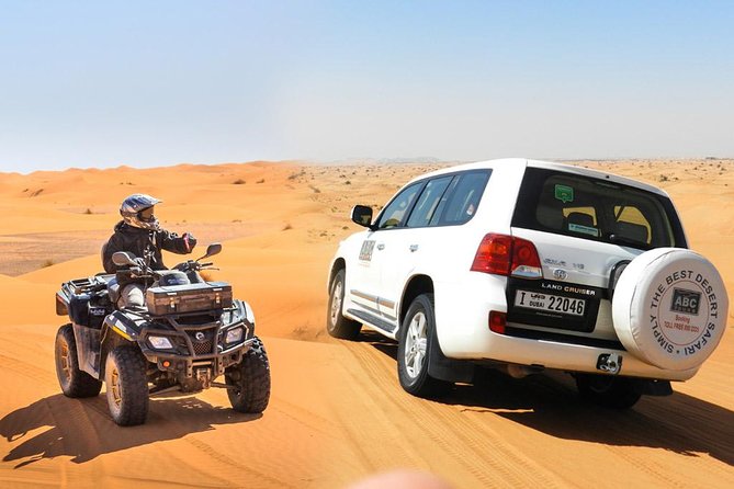 Dubai Desert Safari Dune Bashing, 60min ATV Quad, Camel Ride, BBQ - The 60-minute ATV ride across Lahbab’s dunes