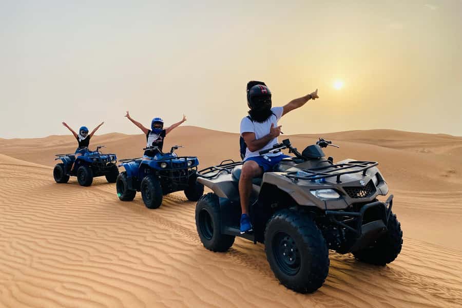 Dubai: Desert Safari, Quad Bike, Camel Ride & Al Khayma Camp - The first desert stop: air, sand, and a quick reset