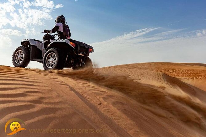 Dubai Desert Safari with Quad Bike, sandboarding, live show & BBQ - Sandboarding on the open sand
