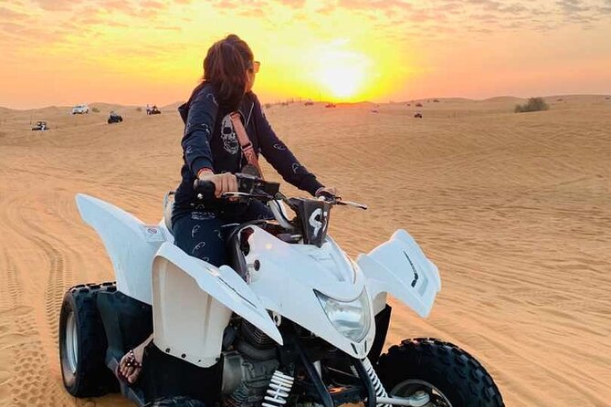 Dubai Dunes Safari With Quad Bike, Camel Ride, BBQ Dinner & Live Shows - Sandboarding and the camel ride