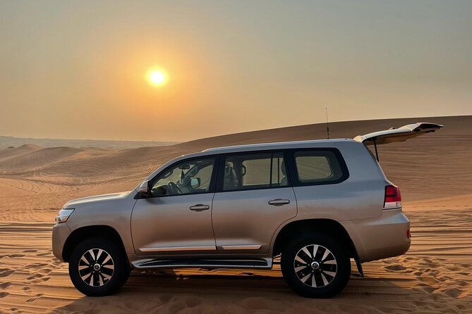 Dubai Evening Desert Safari With Transfers Dune Bashing & Dinner - Arabic coffee, dates, and a Bedouin-style camp