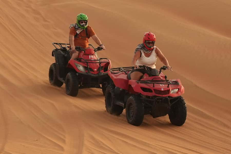 Dubai: Experience 60 Minutes Quad bike & BBQ Dinner - Riding into Dubai’s open desert