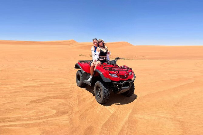 Dubai: Quad Bike Safari, Camels, & Camp with BBQ Dinner - One hour on a self-drive quad bike
