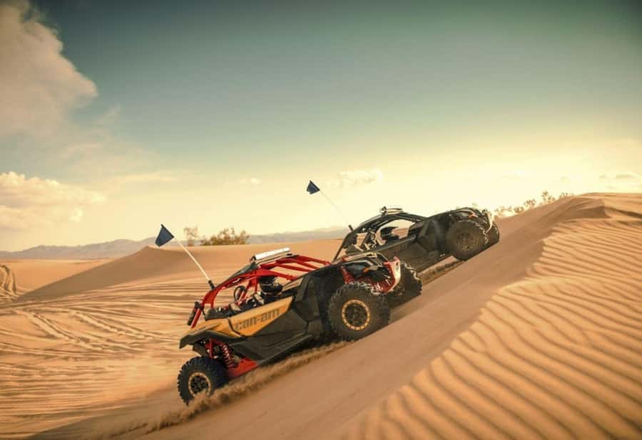 Dubai: Red Dunes Quad Bike, Dune Buggy, Camel & Refreshments - Sandboarding at the halfway point