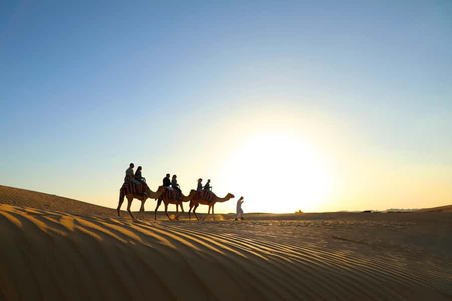 Dubai: Red Dunes Quad Bike with Sandboarding, Camels and BBQ - Coffee, camels and the Al Khayma camp