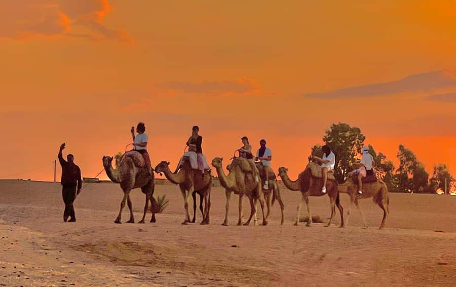 Evening Marrakech: Agafay Desert Quad , Camel & Dinner Shows - Moroccan dinner under the evening sky